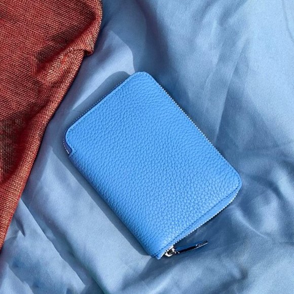 Handbags - Blue leather zip around card holder wallet